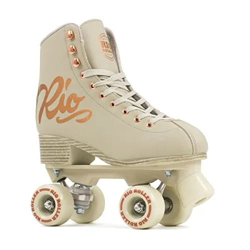 RIO ROLLER ROSE Rollschuh cream - 39,5 - Inliner mit zeitlosem Design und markantem Rosegoldeffekt, ideal für stilvolles Fahren und Auffallen auf der RolleRdisco. Umweltfreundliche Verpackung aus Baumwolltuch.