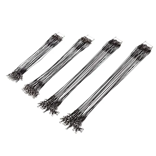 Stück Angeln Vorfächer, Angelzubehör Vorfach, Edelstahl Vorfach, Stahlvorfächer Edelstahl, für Raubfische Hidden-Hauptschnur, 15/20/25/30 cm 80