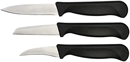 Rosenstein & Söhne Messerset: 3-teiliges Obst- und Gemüsemesser-Set, scharf, kompakt und handlich (Haushalt Messer, Kochmesser-Sets, Obstmesser)