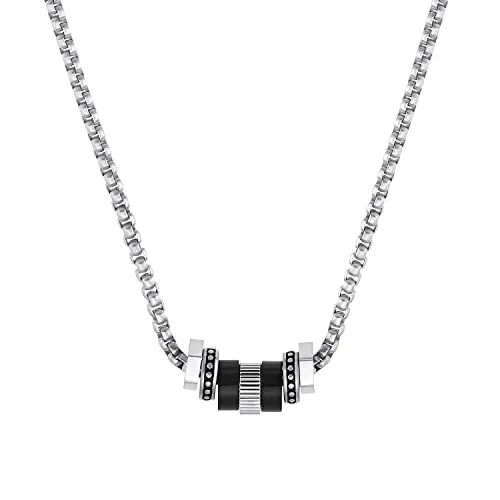 s.Oliver Herren Edelstahl Kette mit Anhänger - Ketten für Herren, langlebig und stilvoll, aus hochwertigem Edelstahl, 50+5 cm verstellbar, kommt in eleganter Geschenkbox.