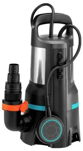 Gardena Schmutzwasserpumpe 25000, 9046-20 - Wasserpumpen, leistungsstark mit 25.000 l/h Fördermenge und einstellbarem Schwimmerschalter für flexibles Auspumpen von Kellern oder Teichen.