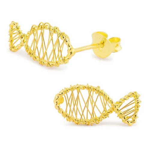 Fisch Ohrringe aus 925 Silber für Mädchen Damen Kinder