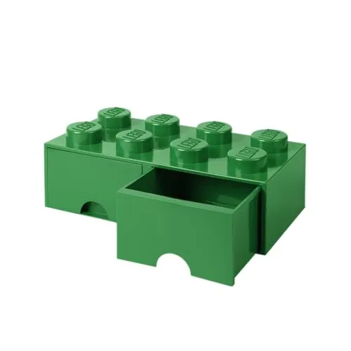 LEGO Brick Drawer 8 grün, Aufbewahrungsbox - Transportbox für Spielzeug, aus robustem Polypropylen, ideal zur kreativen und ordentlichen Aufbewahrung von LEGO-Steinen.