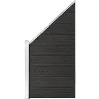 Zaunelement WPC 90x(100-180) cm | vidaXL - Grau - Gartenzaun aus WPC, umweltfreundlich und pflegeleicht. Strapazierfähig, UV-beständig und modular erweiterbar für individuelle Gestaltung.