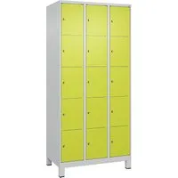 C+P Fächerschrank Classic Plus, 5 Fächer, Clowngrün - Robuster Fächerschrank mit 5 Fächern für Taschen und Bücher. Ideal für Schulen und Büros. Mit Füßen, Zylinderschloss und durchdachtem Design für optimale Nutzung.