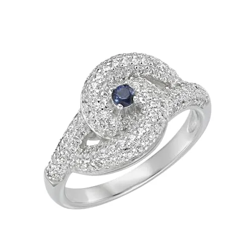 Smart Jewel Ring Ring mit Zirkonia und blauem Kristallstein, Silber 925
