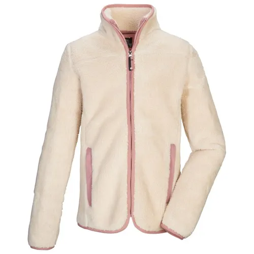 killtec KOW 242 Grls Fleece Jacket ecru (00103) 128 - Kinder Fleecejacke für Herbst/Winter, kuscheliges Sherpajacke-Material mit Stehkragen und elastischen Bündchen für optimalen Komfort und Wärme.