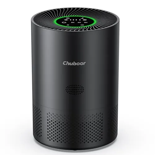 Luftreiniger Allergiker mit HEPA Filter für Schlafzimmer bis 110m² - Luftreiniger für Allergiker mit 185m³/h CADR, 3 Geschwindigkeiten und 24dB im Schlafmodus. Ideal für saubere Luft in großen Räumen, schützt vor Schimmel, Staub und Tierhaaren.