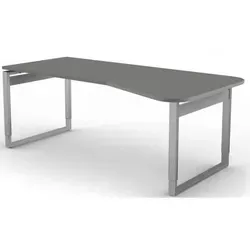 Schreibtisch StageOne Form 5 XL BxT 20x1000cm grafit - Kinderschreibtisch mit höhenverstellbarem Bügelgestell und pflegeleichter Melaminharz-Oberfläche, ideal für individuelles Lernen und Spielen.