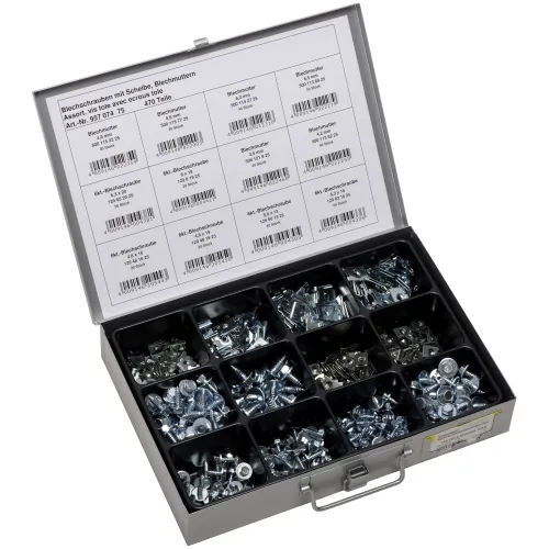 SWGAUTOMOTIVE Sortiment Blechschrauben und Blechmuttern 470-teilig