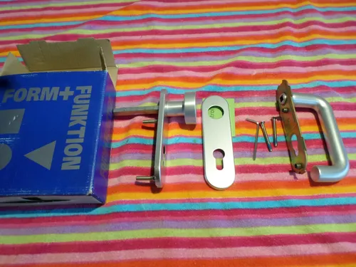 Hörmann FS Drückergarnitur D-110 PZ Kurzschild Edelstahl in silber von Hörmann