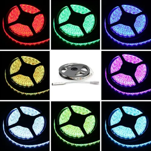 0,5m (50cm) RGB LED Streifen Band Leiste + Steuergerät 5V IP65 15LEDs 30LED/m SM
