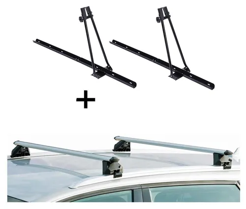 2x Fahrradträger ORION + Relingträger CRV107A kompatibel mit Lexus NX 5 Türer ab 2015
