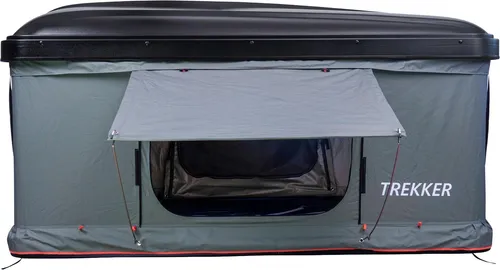 Dachzelt Hut M Grau 210x129x28 cm für 2-3 Personen mit Gasfederöffnung Autocamping