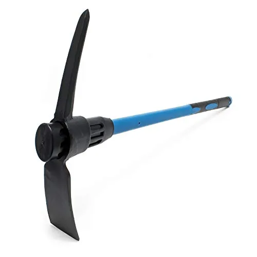 Wiltec Kreuzhacke mit Stahlkopf und Fiberglasstiel - Handwerkzeuge für Garten und Landschaftsbau, robust mit ergonomischem Design für komfortables Arbeiten und optimale Stabilität.