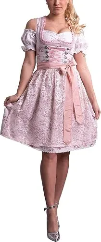 Golden Trachten-Kleid Dirndl Damen 3 TLG in beige von Golden Trachten