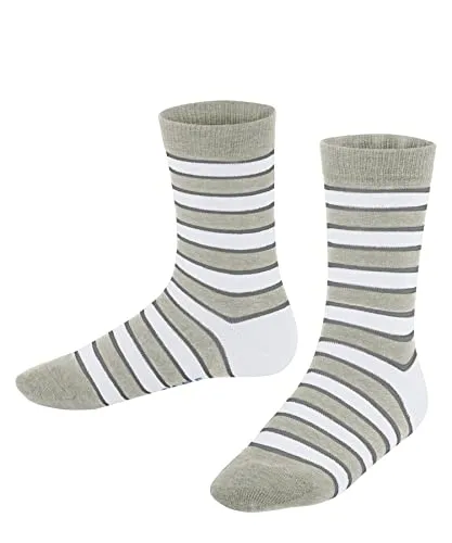 FALKE Unisex Kinder Socken Simple Stripes K So Baumwolle gemustert 1 Paar, Grau Storm Grey 3820, 23-26