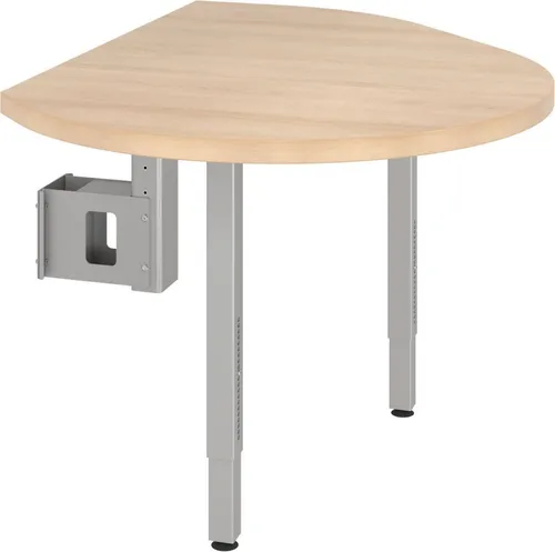 Anbautisch mit Fuß 91,5x121cm Eiche/Silber - Erweiterung für Schreibtische - Kinderschreibtische - Praktische Anbauplatte für elektr. höhenverstellbare Schreibtische, ideal zur Vergrößerung der Arbeitsfläche und einfach zu montieren.