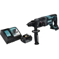 Makita DHR 241 RT1 Akku Bohrhammer 18 V - Akku-Bohrhammer mit 5,0 Ah Lithium-Ionen Akku, ideal für präzises Bohren und Meißeln, perfekt für Profi-Handwerker und Heimwerker.