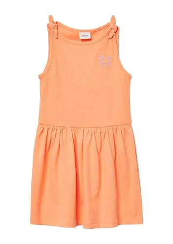 s.Oliver Ausgestelltes Kleid mit Knotendetail und Stickerei in orange von s.Oliver