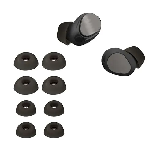 kwmobile 8X Silikonaufsätze für Jabra Elite 10 / E10 - Ersatz Ohrstöpsel in 4 Größen - Ear Tips für In-Ear Kopfhörer - Zubehör Ersatzpolster in Schwarz
