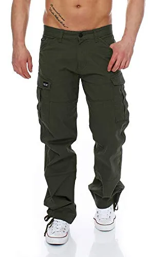Big Seven Brian Cargo Hose Comfort Fit Herren Jeans - Grün (Black Forest) - Bequeme Cargo Hose mit Stretch-Anteil für optimale Bewegungsfreiheit. Praktische Pattentaschen und Seitentaschen machen sie ideal für den Alltag.
