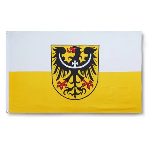 Sonia Originelli premium Fahne für jede Gelegenheit - hissfertig & wetterfest -Größe: ca. 90 x 150 cm, Farbe: Niederschlesien