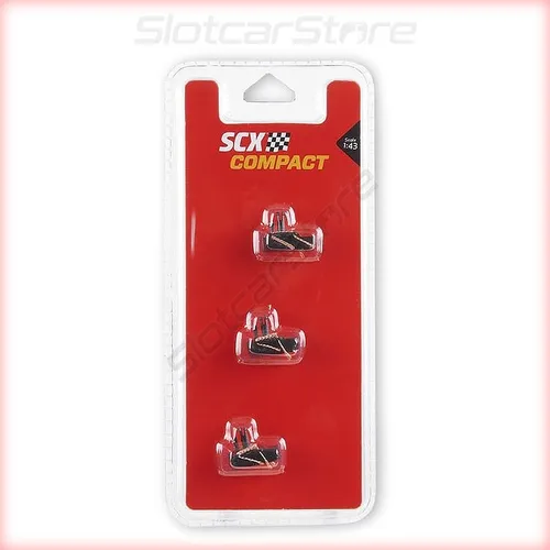 SCX Scalextric Compact 1:43 Leitkiel + Schleifer 3x drehbar Guide +Braids C10379