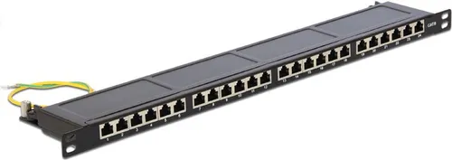 Delock Patch Panel CAT 6 RJ-45 X 24 - Jet Black - Zubehör, Server Zubehör - Kompaktes 0.5U Design für optimierte Platznutzung und einfache Installation in 19