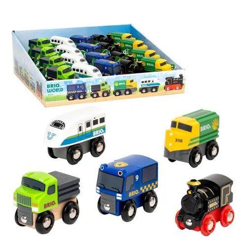 BRIO World – 36034 Mini-Züge & -Fahrzeuge - Züge & Schienenfahrzeugspielsets für Kinder, fünf Mini-Modelle zum Sammeln, inklusive BRIO-Magnetkupplungen, fördern spielerisch die Feinmotorik und Umweltverständnis.