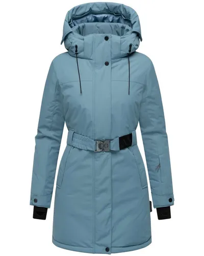 Navahoo Wintermantel Frostkuss 14 Warmer Damen Mantel mit abnehmbarer Kapuze und Taillengürtel