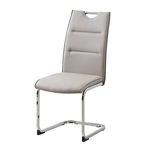 HTI-Living Freischwinger Schwingstuhl DannyC PU Cappuccino in blau von HTI-Line