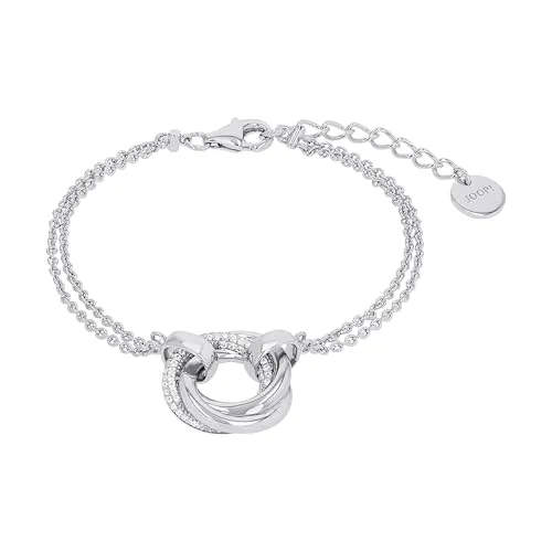 Joop! Damen Armband 2040544 Silber 925 mit Zirkonia - Elegantes doppelreihiges Rundankerarmband aus 925/- Sterlingsilber, rhodiniert gegen Anlaufen. Verziert mit strahlenden Zirkonia, individuell verstellbar und in Geschenkbox - ideal für besondere Anlässe.