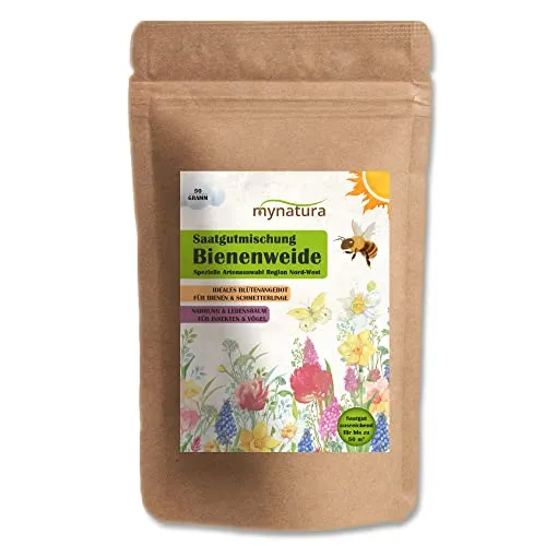 mynatura Bienenweide Nord-West Bienen | Blumenwiese | Blumen | Weide | Saatgut | Saatmischung | Schmetterlinge | Insekten | Lebensraum | Natur (1x50g)