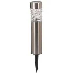Dehner Premium Solarleuchte Sintra, ca. 43 x 6.2 cm, Edelstahl/Glas, silber - Silber/Transparent