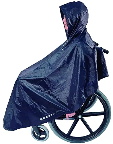 GOTITA Poncho für Rollstühle – der stilvolle Regenschutz in Navyblau - Kissen für Rollstühle & Scooter, 100% wasserdicht mit reflektierenden Details für optimale Sichtbarkeit und Sicherheit bei jedem Wetter.