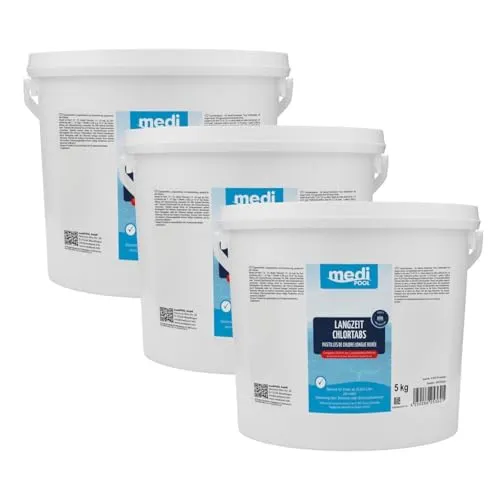 Medipool Langzeit ChlorTabs 200g, 3X 5 kg Langzeit Chlortabletten