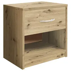 Stella Trading PEPE Nachttisch in Artisan Eiche Optik - Nachttisch in schlichter Optik mit 1 Schublade für mehr Stauraum, ideal für jedes Schlafzimmer. Maße: 39 x 41 x 28 cm (B/H/T). Leichte Montage und in verschiedenen Farben erhältlich.