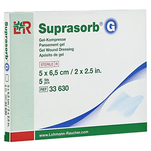 SUPRASORB G Gelkompresse 5x6,5 cm – 5 Stück von Lohmann & Rauscher