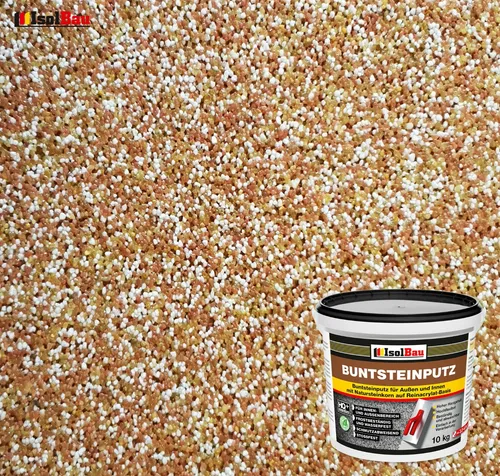 Mosaikputz Buntsteinputz BP 40 (braun, weiss, gelb) 10 kg Fertigputz Sockelputz