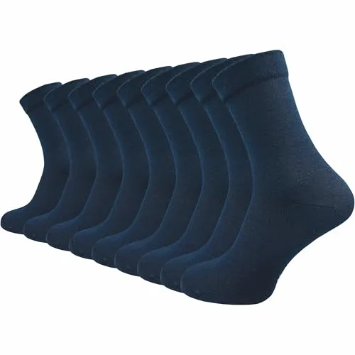GAWILO Venensocken für Herren – 9 Paar ohne Gummi und Naht (43-46, blau) - Bequeme Herren-Venensocken ohne drückende Nähte und Gummibund. Verstärkte Belastungszonen für hohe Langlebigkeit und optimalen Tragekomfort. Pflegeleicht und waschbar bei 40 °C.