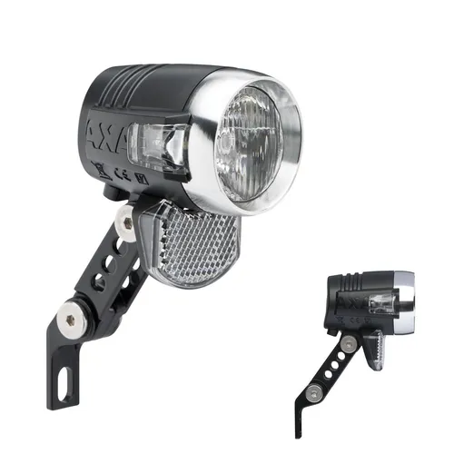 Axa Blueline Scheinwerfer, schwarz - Fahrradbeleuchtung mit kompakten Abmessungen von 10x5x3 cm, ideal für sicheres Fahren bei Dunkelheit.