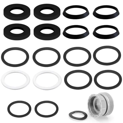 Dichtung Waschbecken Ablauf, 1 1/2 Zoll Siphon Dichtung Dichtungen Siphon für 40mm Syphon Küche SpüLbecken Abflussrohr (6 x Flachdichtungen, 6 x Alternative Flachdichtung, 4x Keildichtungen)