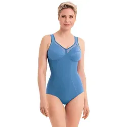 Anita Damen Body Gr. 80 Cup B - Mittelblau - Sexy Kleidung & Dessous mit dekorativer Tüll-Blende und formender seitlicher Blende für optimalen Halt. Breite, weich wattierte Träger und Hakenverschluss sorgen für hohen Tragekomfort.