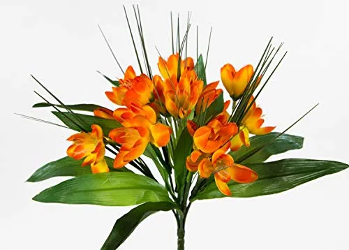 Seidenblumen Roß Krokusbusch 28cm orange PM Kunstpflanzen Kunstblumen künstlicher Crocus Krokus Blumen Pflanzen