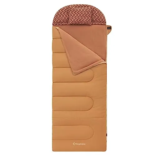 KingCamp Deckenschlafsack Forest Winter XL -22°C - Schlafsäcke für extreme Temperaturen, extra lang und breit, mit herausnehmbarem Fleece-Inlett und Kopfkissen für optimalen Komfort beim Camping.