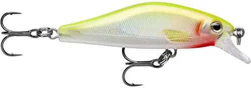 Rapala - Angelköder Shadow Rap Solid Shad - Angelzubehör Kunststoffkörper - Sinkend - Lauftiefe: 0,9-1,2m - Größe: 5cm / 5,5g - Hergestellt in Estland - Silver Fluorescent Chartreuse