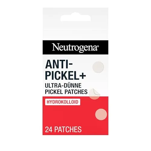 Neutrogena Anti-Pickel+ Ultra-Dünne Pickel Patches, 24 Stk | Anti-Pickel Patches, Hydrokolloid-Technologie,bekämpft Unreinheiten, reduziert Pickelgröße, schützt vor Pickelmalen