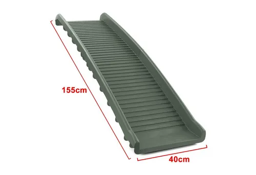 Auto Hunderampe Einstieghilfe klappbar Olivgrün 155x40cm - Rampen & Treppen, stabile Anti-Rutsch Rampenlösung für den einfachen Ein- und Ausstieg Ihres Hundes bis 90kg.