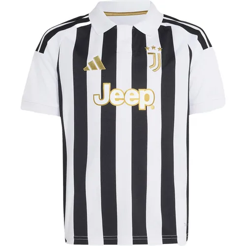 Adidas Juventus 26/27 Heimtrikot Kinder - Weiß - Tauche ein in die Fußballwelt mit dem Juventus 26/27 Heimtrikot für Kinder. Aus atmungsaktivem Material gefertigt, sorgt es für hohen Tragekomfort und Bewegungsfreiheit – ideal für Fans, die ihr Team unterstützen oder selbst aktiv sein wollen.